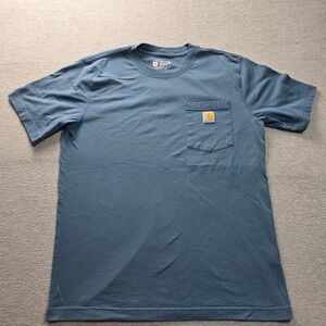 Carhartt Mens Relaxed Fit Pocket T-Shirt Blue Eagle Graphic Size M